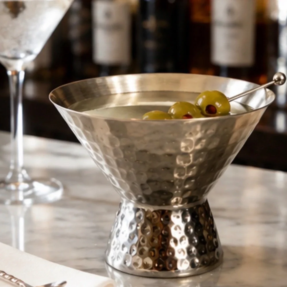 American Metalcraft Hammered Stainless Steel Martini Cup Cocktail Olive Bowl MCM